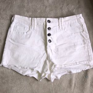 White jean shorts